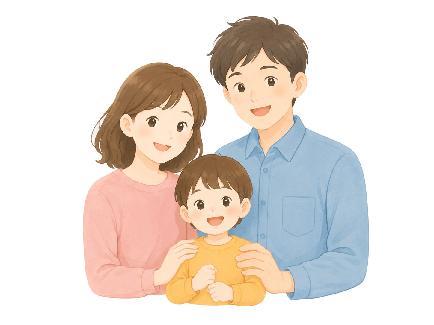 家族でパソコンを使う様子